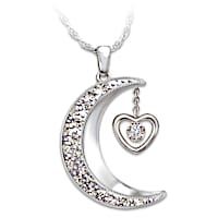 Sterling Silver Diamond Pendant Necklace For Granddaughter