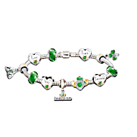 Irish Blessings Charm Bracelet With Crystals