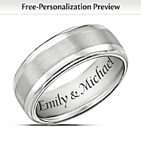 Tungsten Our Forever Love Personalized Ring