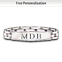 Message-Etched Stainless Steel Bracelet For Grandson