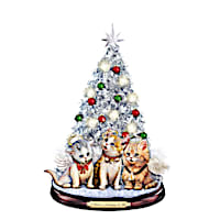 Tabletop Christmas Tree With Singing Jingle Cats
