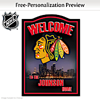 Chicago Blackhawks&reg; Welcome Sign Personalized With Name