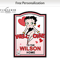 Betty Boop Wooden Welcome Sign Personalized With Name