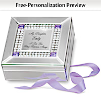 Birthstone Mirrored Daughter Music Box With Engraved Name