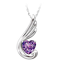 "Touch Of An Angel" Granddaughter Amethyst Pendant Necklace