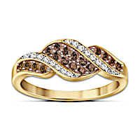 "Sweet Decadence" Mocha-Coloured And White Diamond Ring
