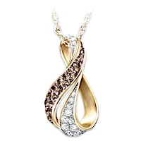 "Sweet Decadence" Mocha And White Diamond Pendant Necklace