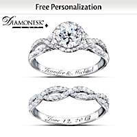 4-Carat Simulated Diamond Personalized Bridal Ring Set