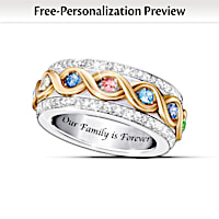"Family Is Forever" Birthstone Spinning Ring