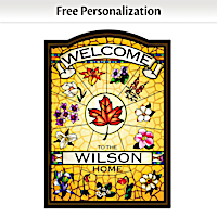 "Canadian Provincial Flowers" Personalized Welcome Sign
