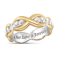 "Love Is Forever" White Sapphire Infinity Eternity Ring