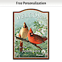 James Hautman Cardinal Art Personalized Welcome Sign