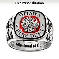 "Brotherhood Of Honour" Customized Firefighters Tribute Ring