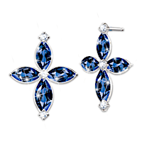 Promise Of Faith Blue Sapphire And Diamond Earrings