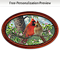 James Hautman "Love Birds" Framed Plate With Your Two Names