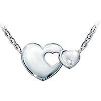 "Always My Granddaughter" Engraved Heart Diamond Necklace