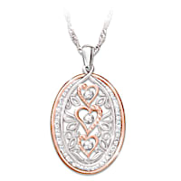 "Forever In Love" Pendant Necklace With 23 Topaz Gemstones