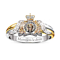 RCMP Diamond Embrace Ring With Sculpted Emblem