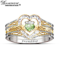 "Heart Of Ireland" Diamonesk Claddagh Stacking Ring