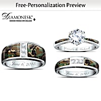Camo His And Hers Personalized Wedding Ring Set