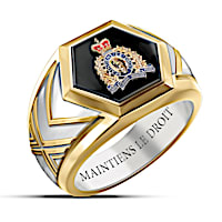 RCMP Men's Black Onyx Ring Engraved With Maintiens Le Droit