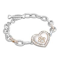 Pet Lover's Paw Print Bracelet With 100+ Crystals