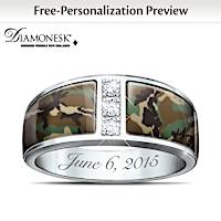 Camo Personalized Diamonesk Men's Wedding Ring