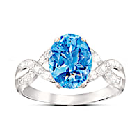 Summer Breeze Swiss Blue Topaz & Diamond Ring