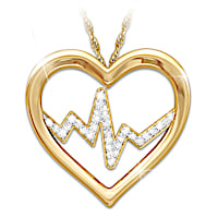 "Heart Of A Nurse" Pendant Necklace With Swarovski Crystals