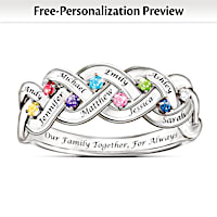 Birthstone Together For Always Personalized Family Ring