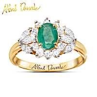 Alfred Durante "Versailles" Emerald And White Topaz Ring