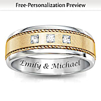 "Timeless Love" Personalized Men's Diamond Ring