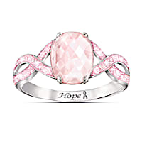 "Dazzling Hope" Breast Cancer Awareness Gemstone Ring