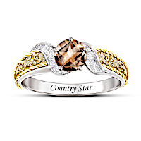Country Star Quartz And Diamond Ring