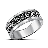"The Spirit Of Canada" Stainless Steel Men's Maple Leaf Ring