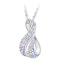 Aurora Borealis Pendant Necklace With 35 Swarovski Crystals