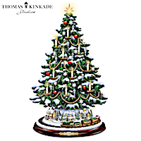 Thomas Kinkade Tabletop Tree With Lights, Motion And Music