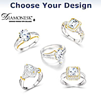 Touch Of Gold Women's Diamonesk Ring: Choice Of 3 Designs