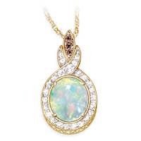Queen Of Gems Ethiopian Opal And Diamond Pendant Necklace