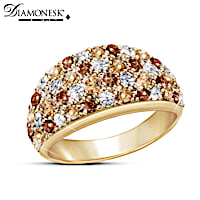 "Wild Beauty" 18K Gold-Plated Diamonesk Dome Ring
