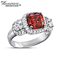 "Canadian Brilliance" Diamonesk Simulated Ruby Ring