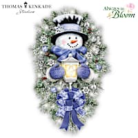 Thomas Kinkade Studios A Warm Winter Welcome Snowman Wreath