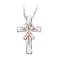 Breast Cancer Awareness Faith And Hope Pendant Necklace