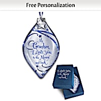 Illuminated Glass Ornament Personalized For Grandson