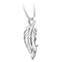 12 Diamond When Angels Are Near Pendant Necklace