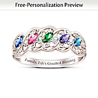 "The Gift Of Family" Women's Personalized Birthstone Ring