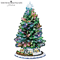 Thomas Kinkade Holiday Sparkle Tabletop Christmas Tree