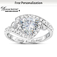 "Once In A Lifetime" Diamonesk Ring With 2 Engraved Names