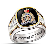 RCMP Men's Black Onyx Ring Engraved With Maintiens le Droit