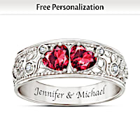 Heart To Heart Personalized Diamond Ring